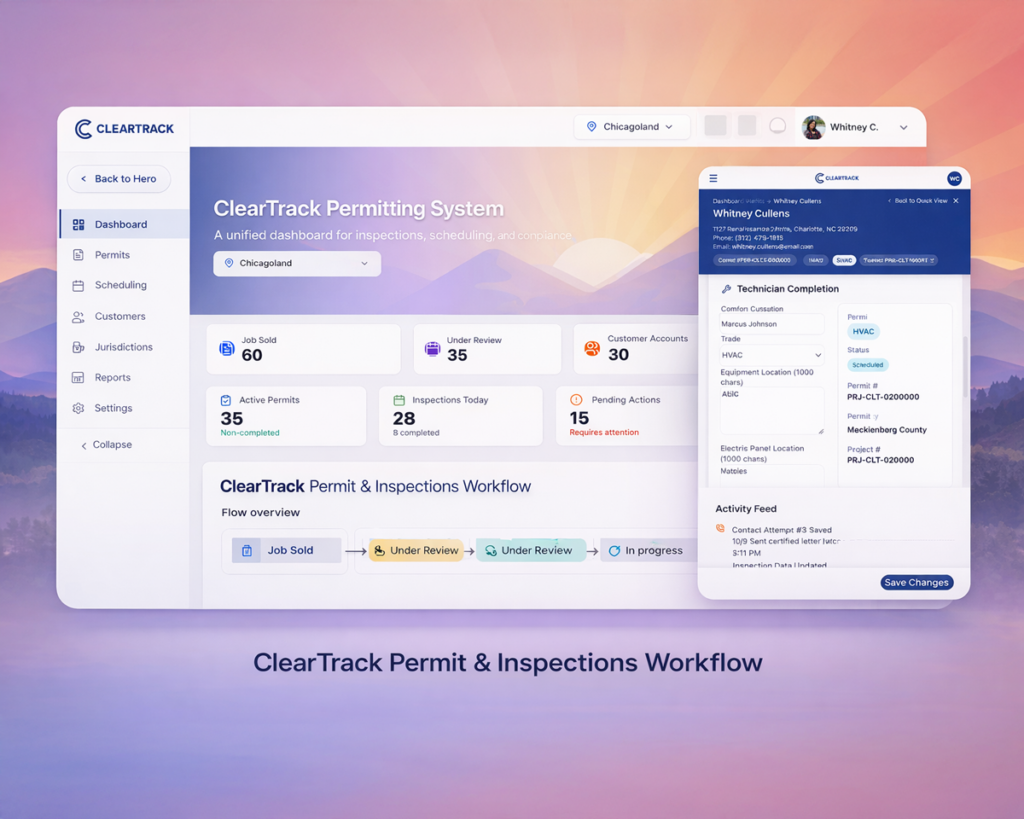 Translating complex permitting and inspection processes into a coherent, implementation-ready product system.