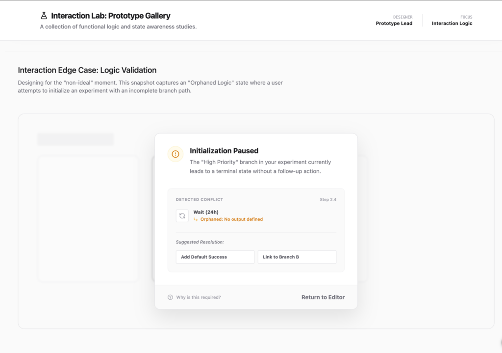 Interaction edge case or failure state