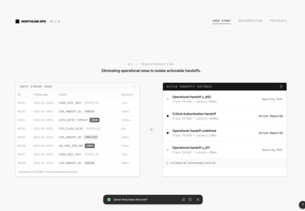 Raw → refined data snapshot