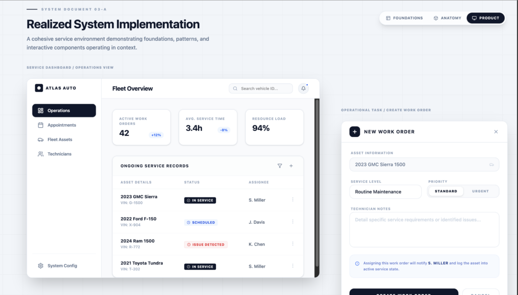 Real UI composed from the system