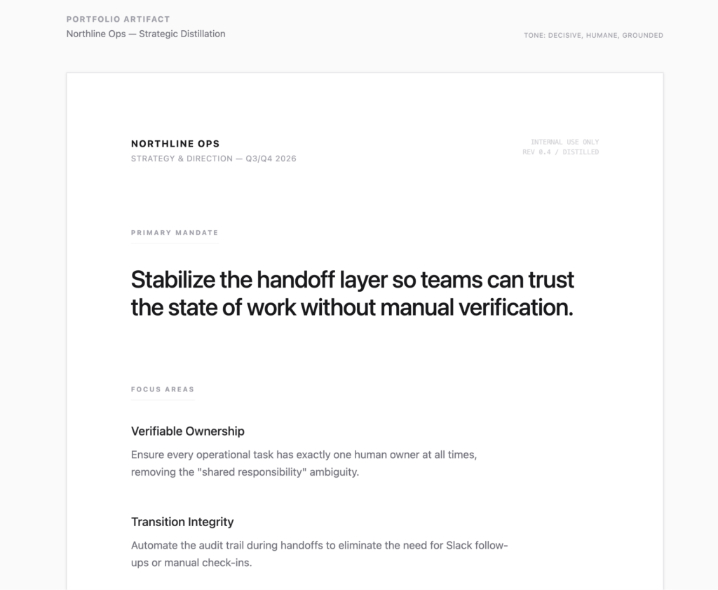 Strategy distilled to a single page