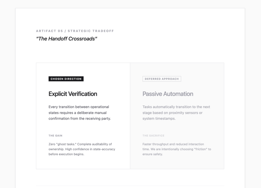 Tradeoff documentation